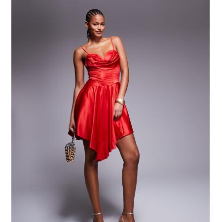 Jaded Rose Tall Mini-jurk met structuur en korset in rood