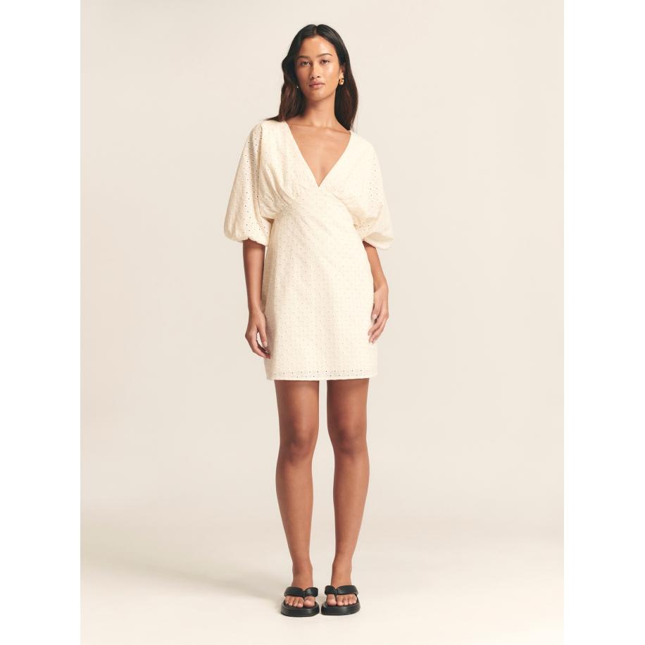 St MRLO Jurk Palm crème Bruin