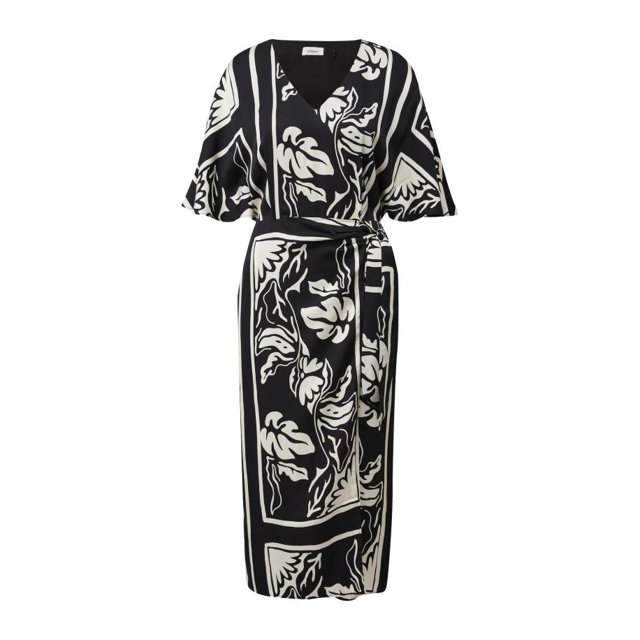 s.Oliver BLACK LABEL s.Oliver BLACK LABEL Jurk zwart / offwhite Zwart