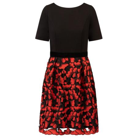 Kraimod Kraimod Cocktailjurk rood / zwart