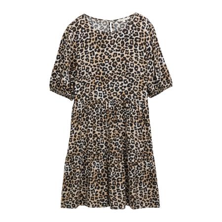 Tom Tailor TOM TAILOR DENIM Jurk karamel / zwart / wit