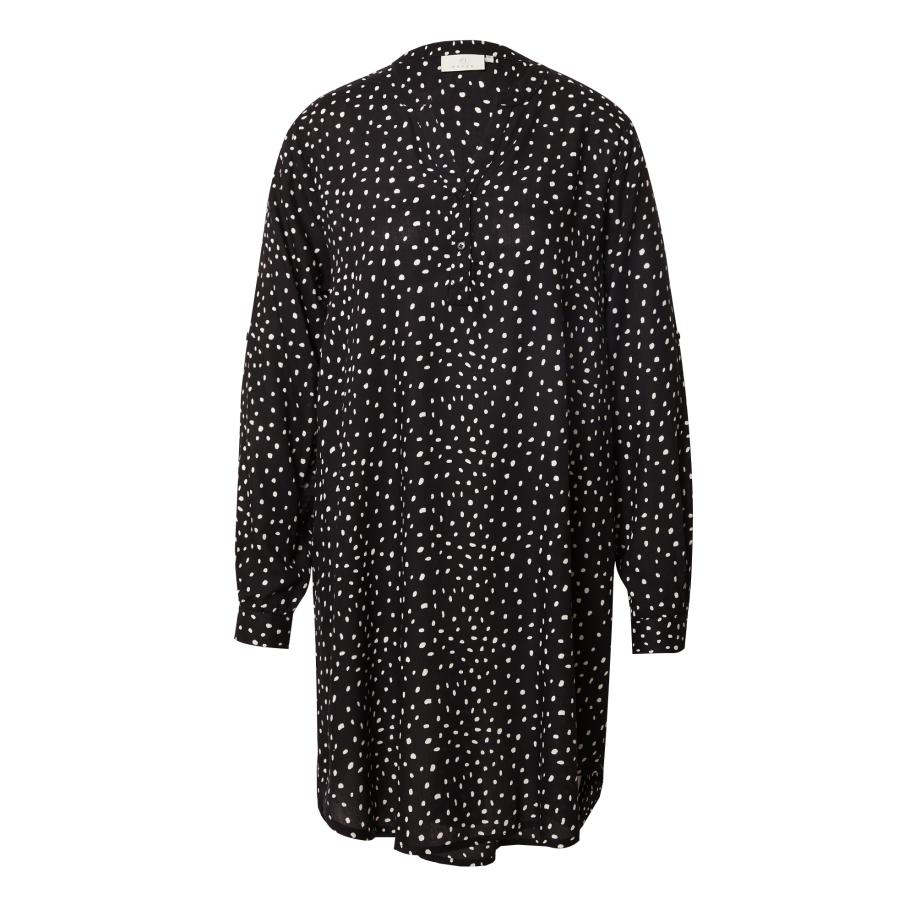 Kaffe Jurk Marana zwart / wit Zwart