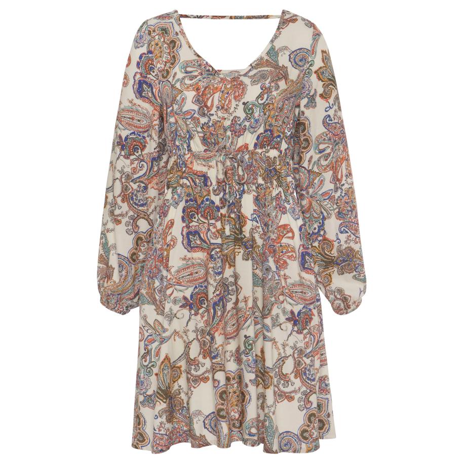 VIVANCE VIVANCE Zomerjurk beige / crème / lichtblauw / jade groen -