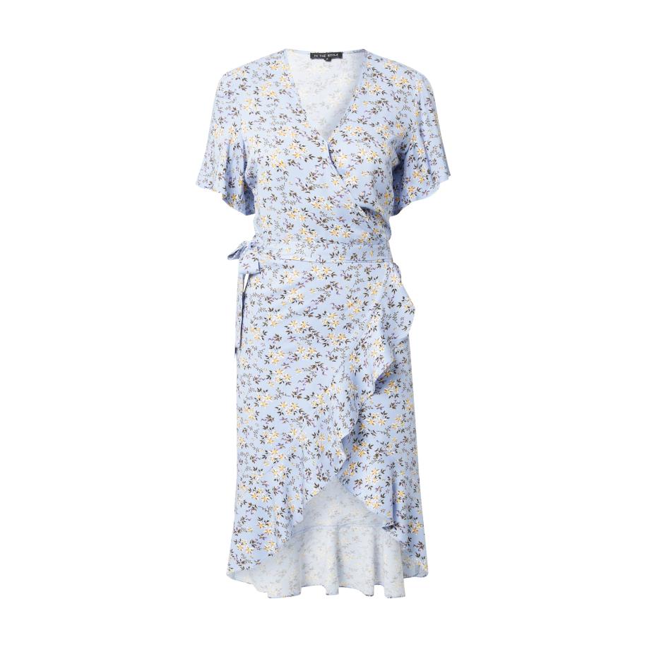 In The Style In The Style Jurk CARYS lichtblauw / donkerbruin / geel / wit -