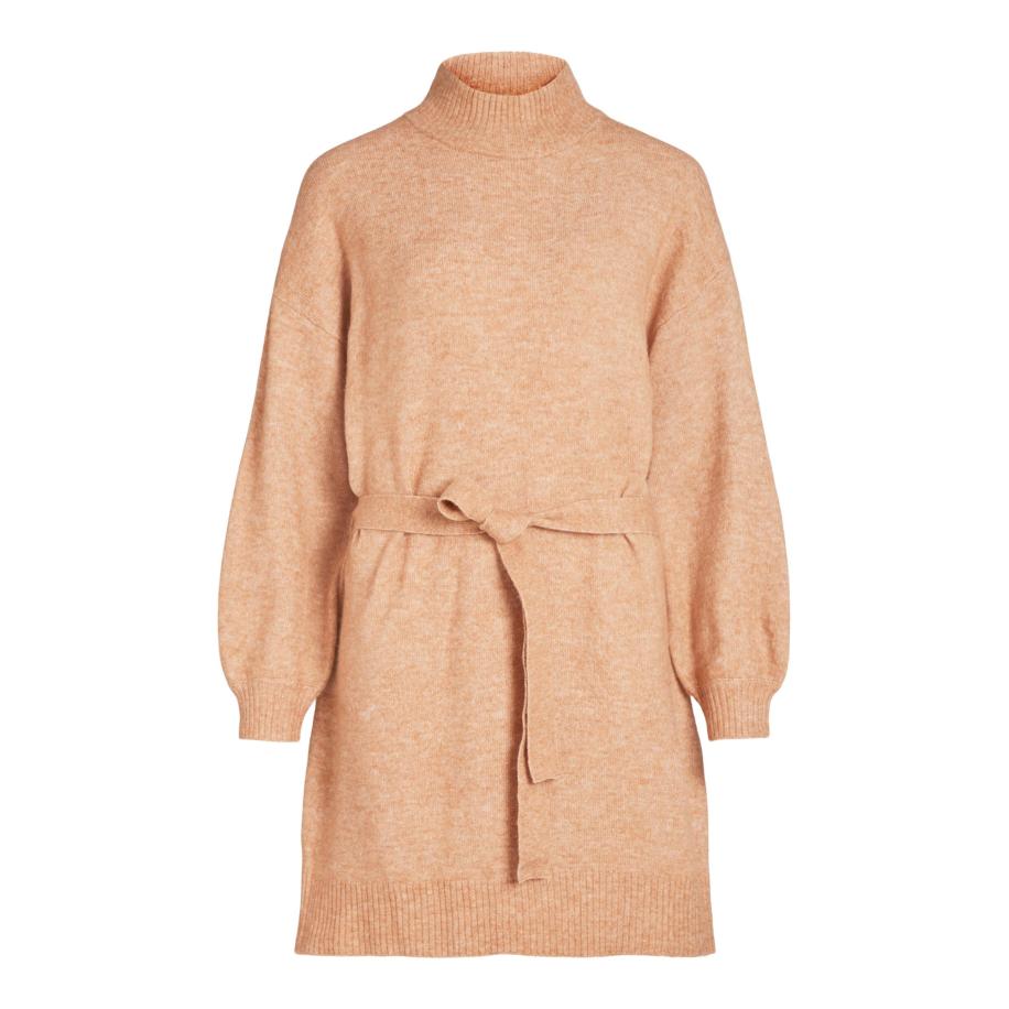 Vila VILA Gebreide jurk EVAH karamel -