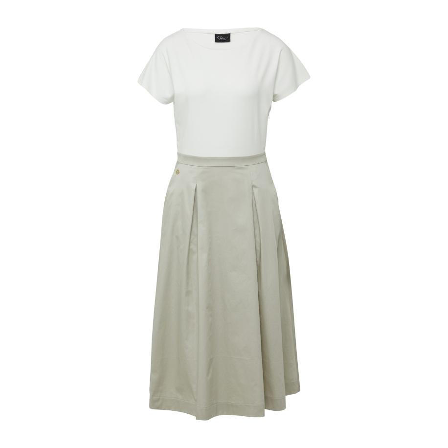 s.Oliver BLACK LABEL s.Oliver BLACK LABEL Jurk crème / olijfgroen -