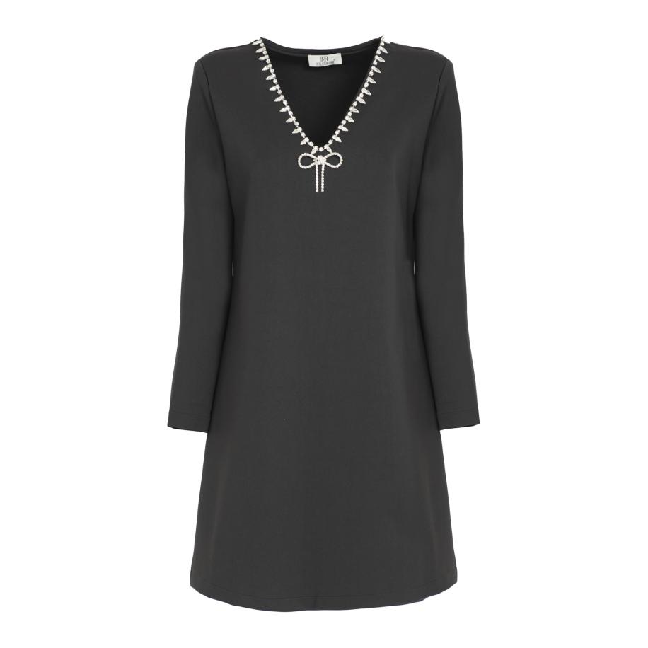 Influencer Influencer Jurk crème / antraciet -