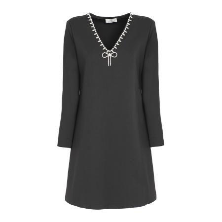 Influencer Influencer Jurk crème / antraciet