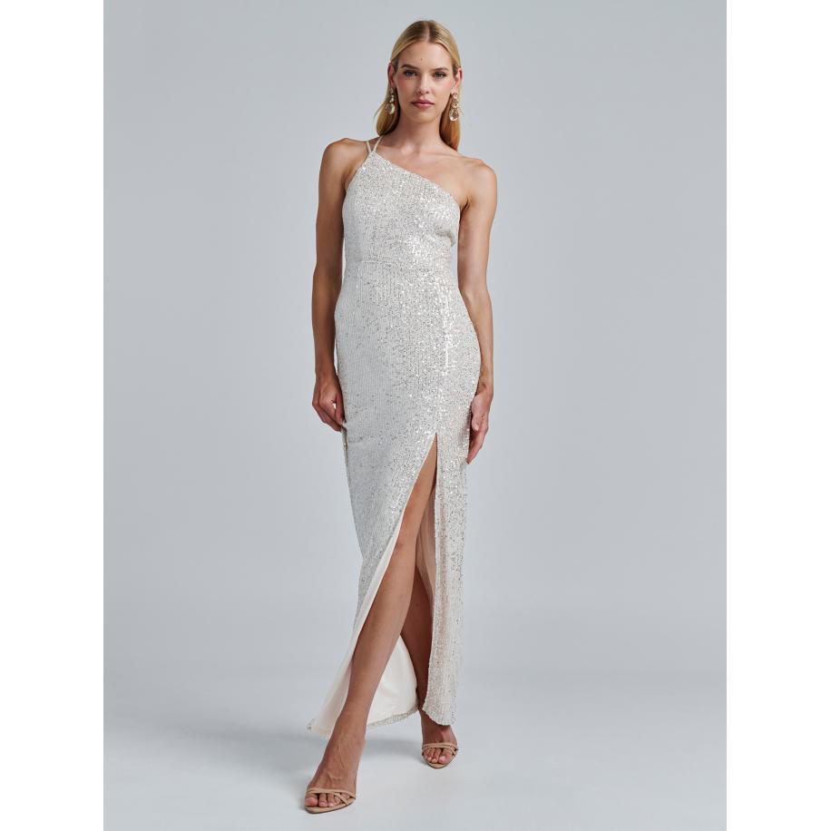 BWLDR BWLDR Avondjurk Boston taupe / zilver -