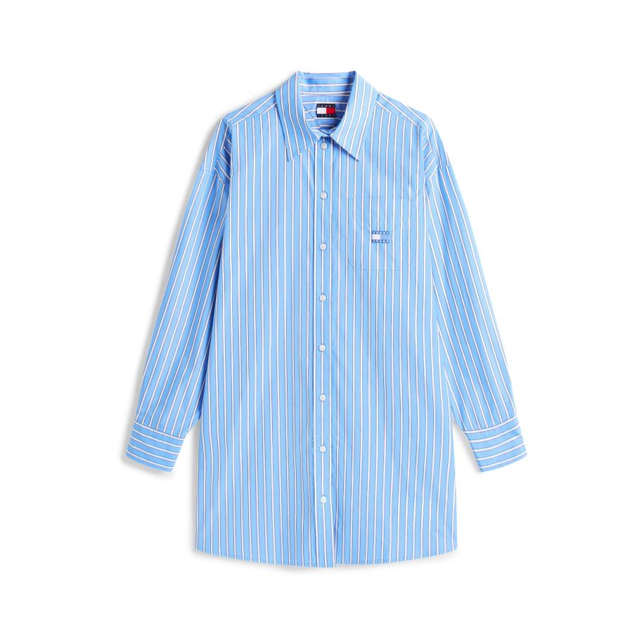 Tommy Jeans Tommy Jeans Blousejurk blauw / wit -