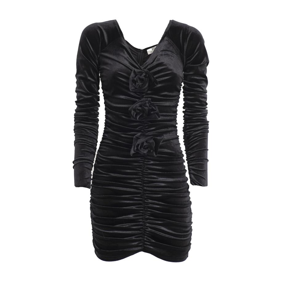 Influencer Jurk Velvet zwart Zwart