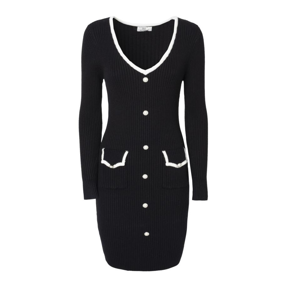 Influencer Influencer Jurk zwart / offwhite -