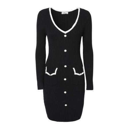 Influencer Influencer Jurk zwart / offwhite