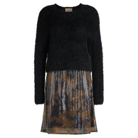 Cartoon Cartoon Jurk bruin / zwart