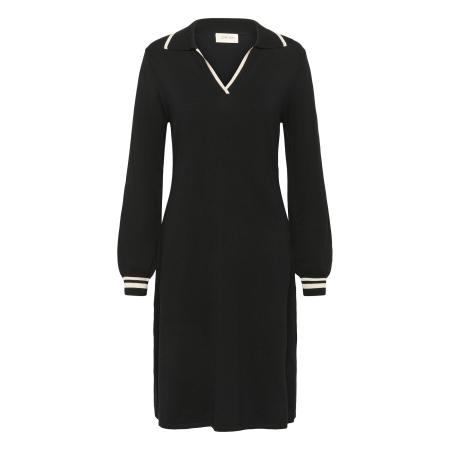Cream Cream Gebreide jurk Villea zwart / wit