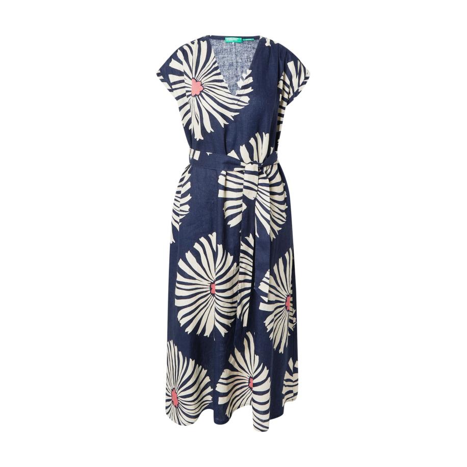 United Colors of Benetton UNITED COLORS OF BENETTON Jurk donkerblauw / koraal / offwhite -