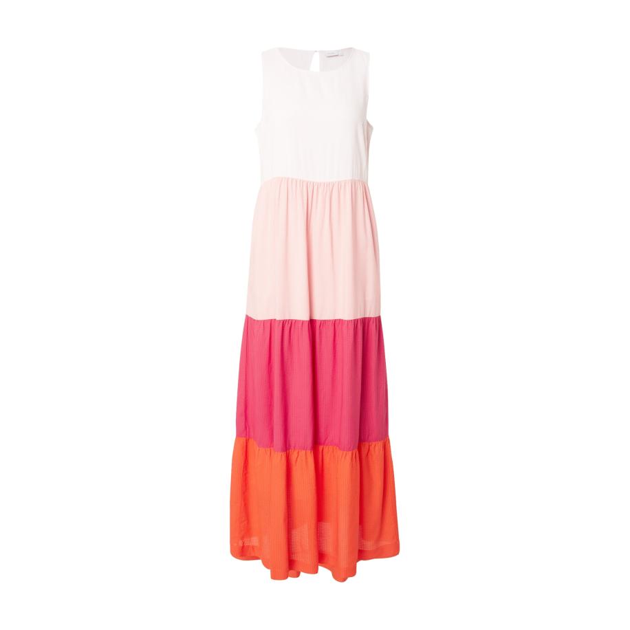 Nümph NÜMPH Zomerjurk PRIMROSE donkeroranje / rosa / lichtroze / wit -