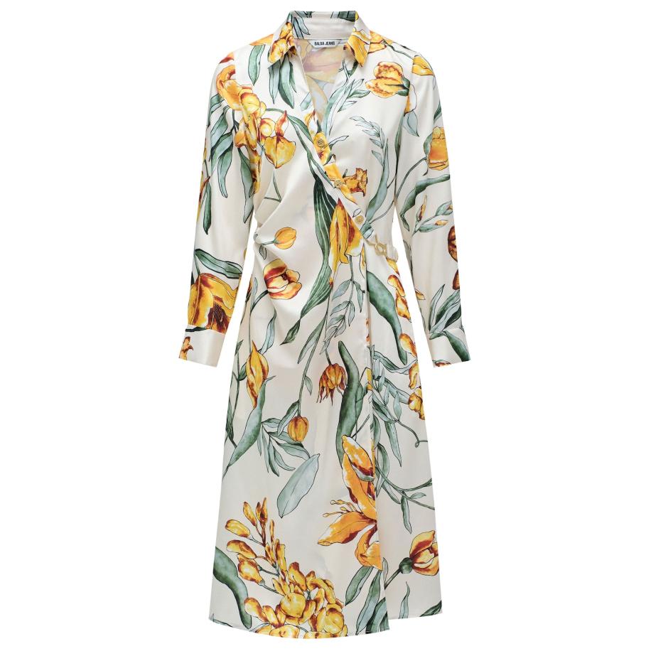 Salsa Salsa Jeans Jurk geel / lichtgroen / wit -