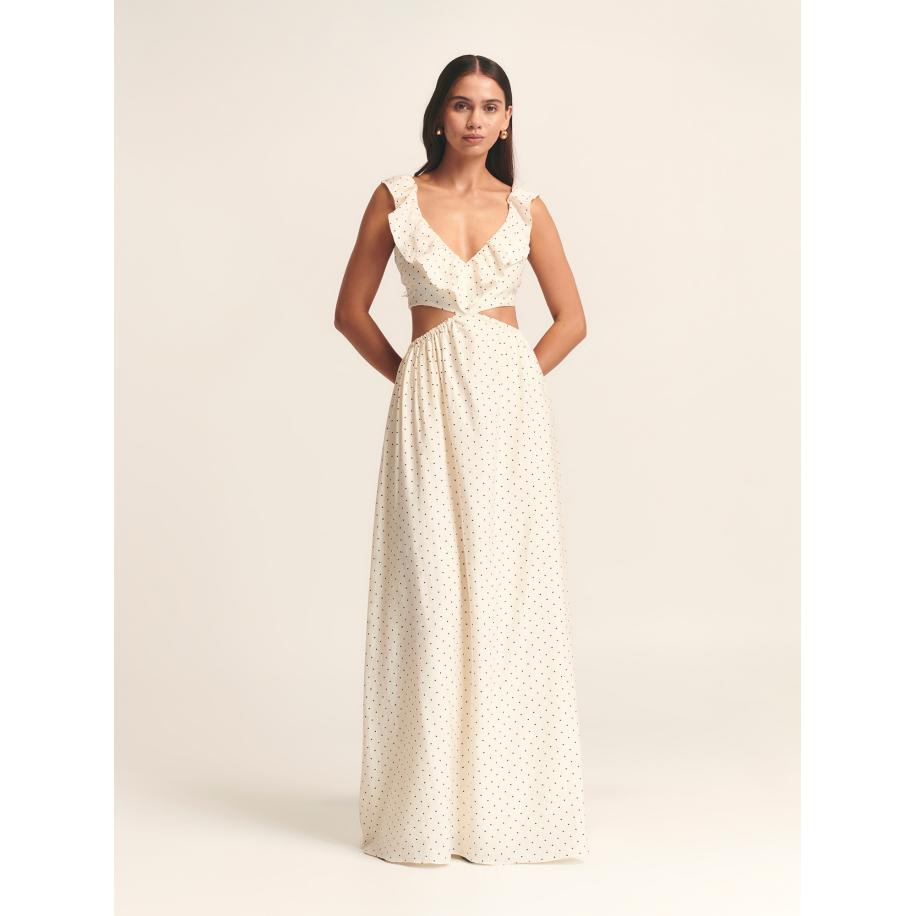 St MRLO Jurk Arlie champagne / zwart Bruin