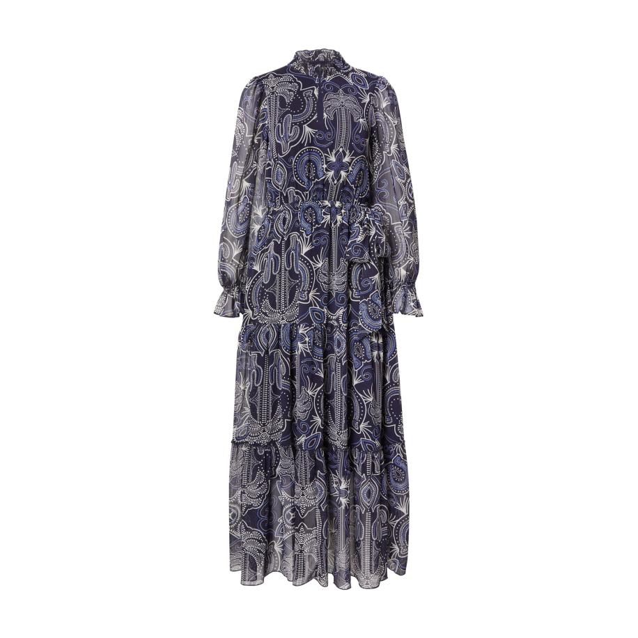 Oui OUI Jurk blauw / donkerblauw / wit -