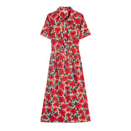 Seasalt Cornwall Seasalt Cornwall Blousejurk Birch Glade donkerblauw / groen / rood