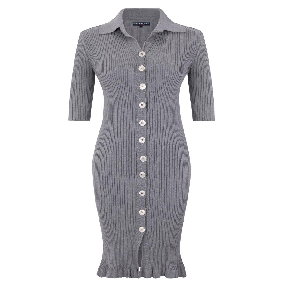 Giorgio di Mare Giorgio di Mare Gebreide jurk Francesca grijs gemêleerd -