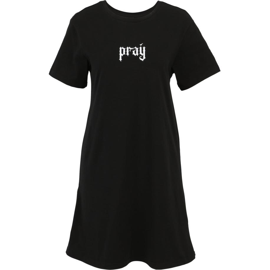 Miss Tee Jurk lichtgrijs / zwart / wit Zwart