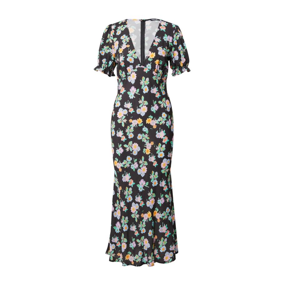 Nasty Gal Jurk mintgroen / oranje / oudroze / zwart Zwart