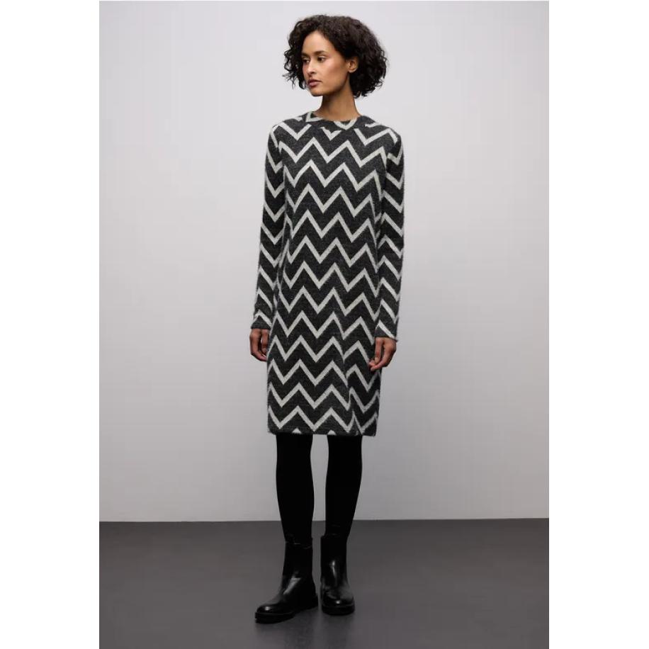 Street One T-shirt jurk met patroon Zwart