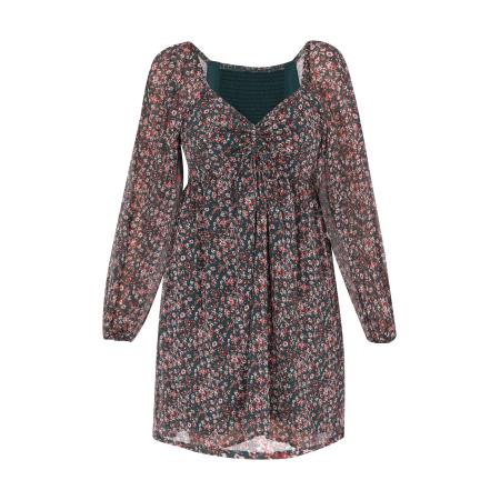 MYMO Jurk groen / rood / wit