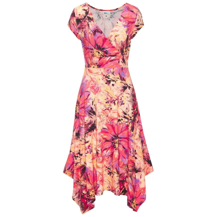 BEACH TIME BEACH TIME Zomerjurk bruin / safraan / lila / rosa -