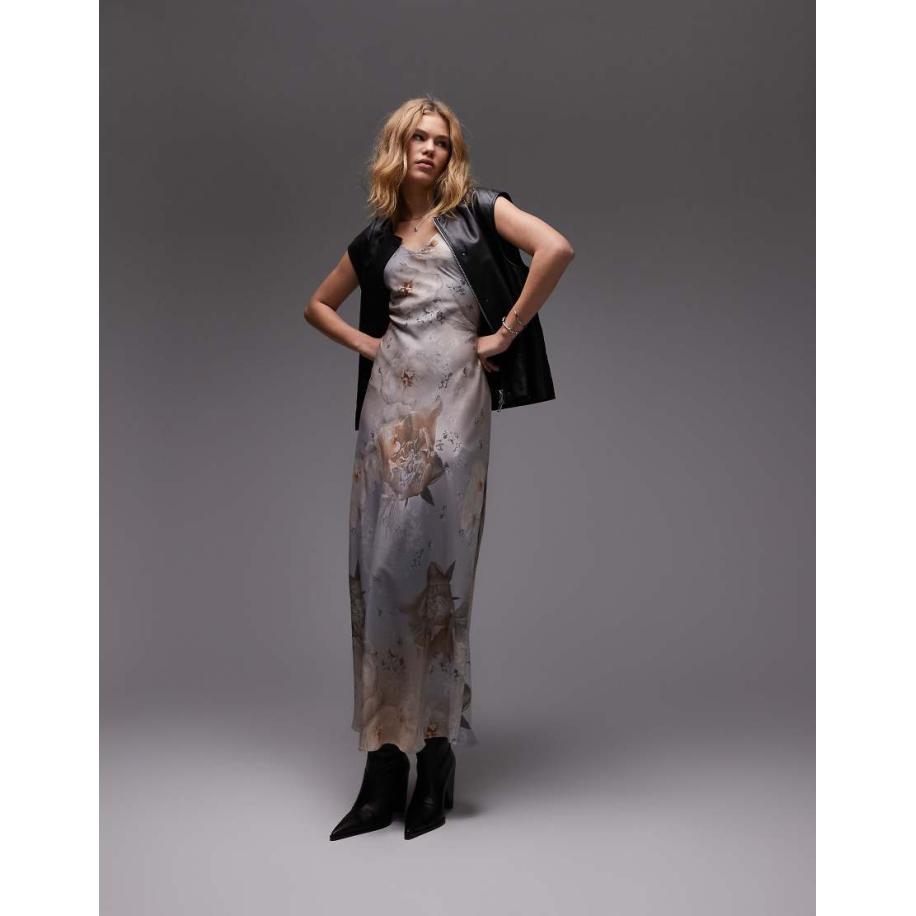 AllSaints Bryony Maxi jurk in zachtblauw Blauw