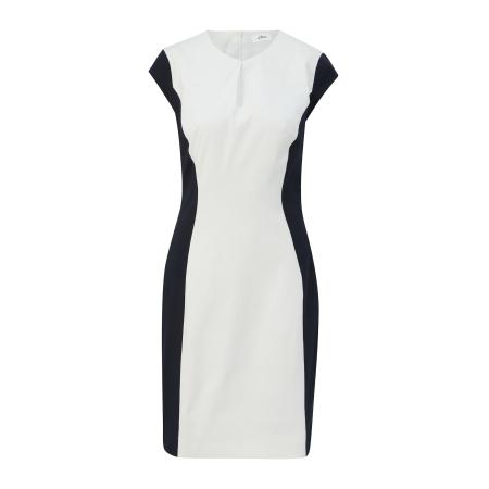 s.Oliver BLACK LABEL Kokerjurk ecru / zwart