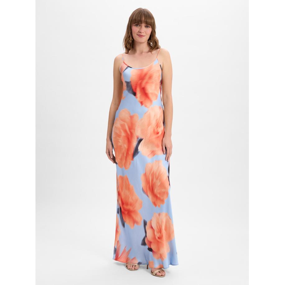 Mbym mbym Zomerjurk Bellah lichtblauw / oranje -