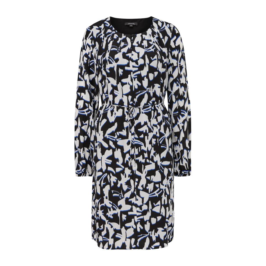 Comma COMMA Jurk blauw / zwart / wit -