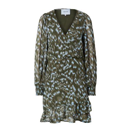 Minus minus Jurk Eria lichtblauw / kaki / olijfgroen