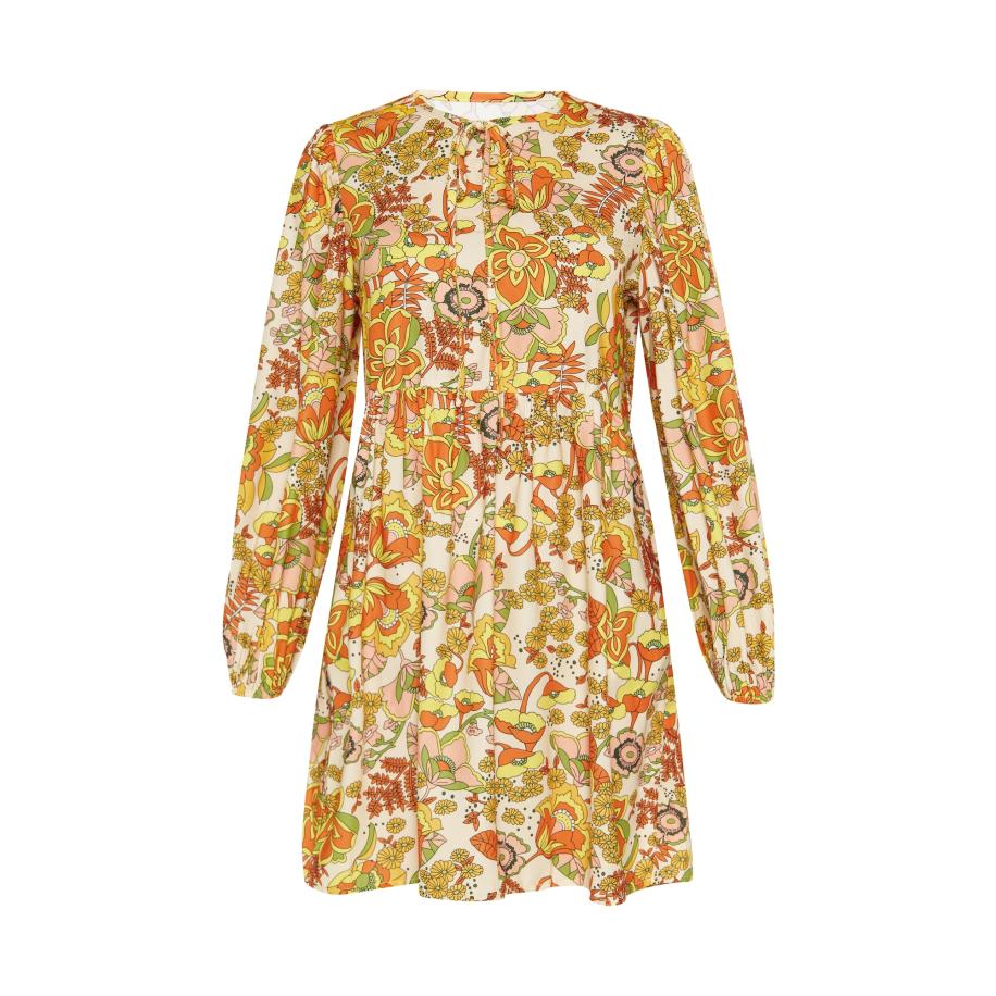 Usha usha FESTIVAL Blousejurk crème / limoen / lichtgroen / koraal -