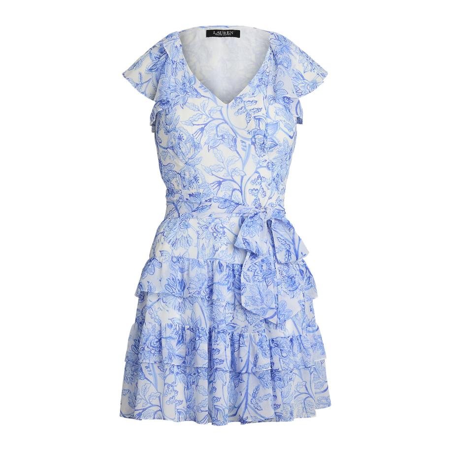 Lauren Ralph Lauren Lauren Ralph Lauren Zomerjurk POLY azuur / wit -