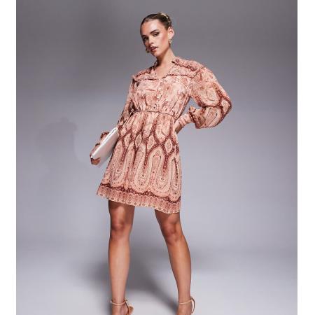 Forever New Petite Mini-jurk met stroken en gemengde bloemenprint-Rood