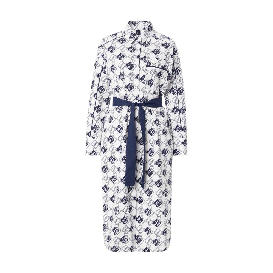 Marc Cain Marc Cain Blousejurk donkerblauw / offwhite -