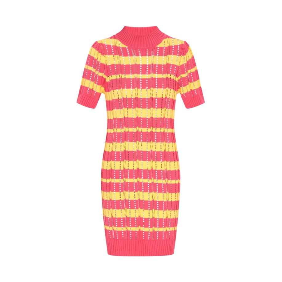 IZIA IZIA Gebreide jurk Boho geel / oranje -