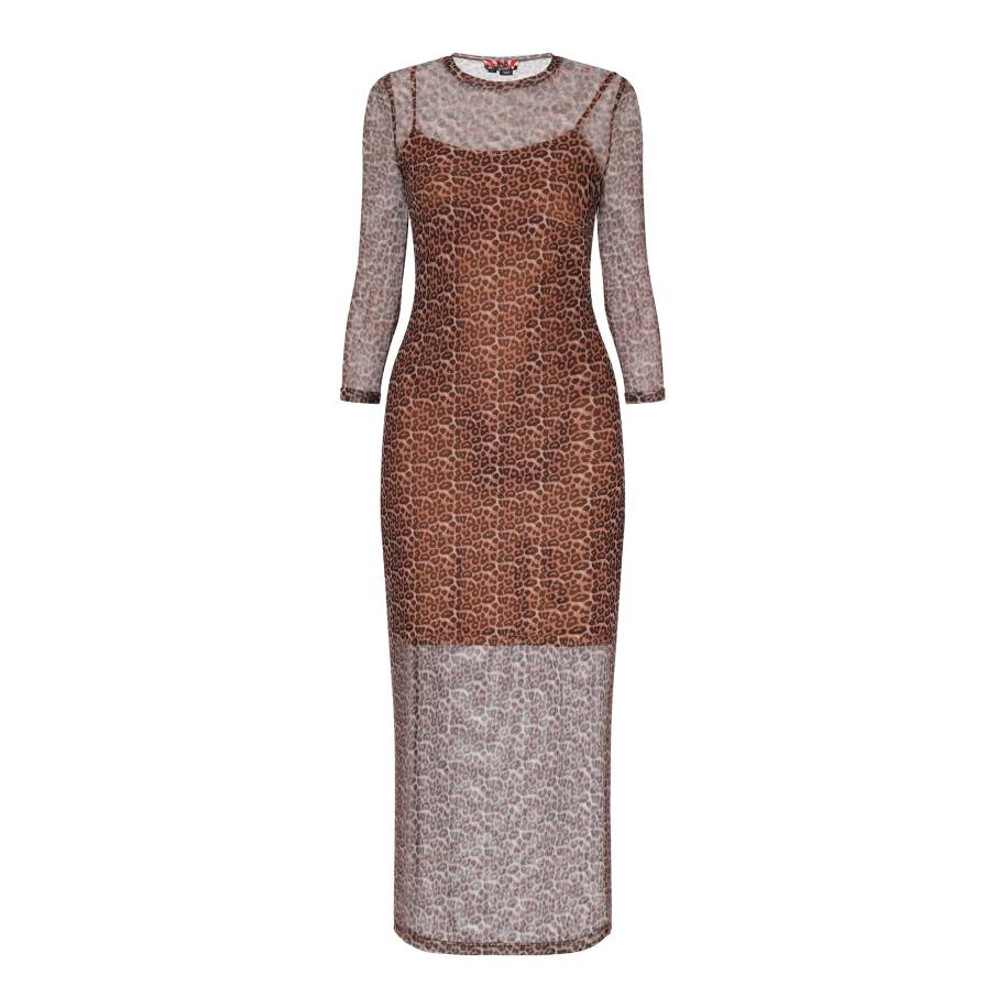 MYMO myMo ROCKS Jurk Fashion Look bruin / cappuccino / zwart -