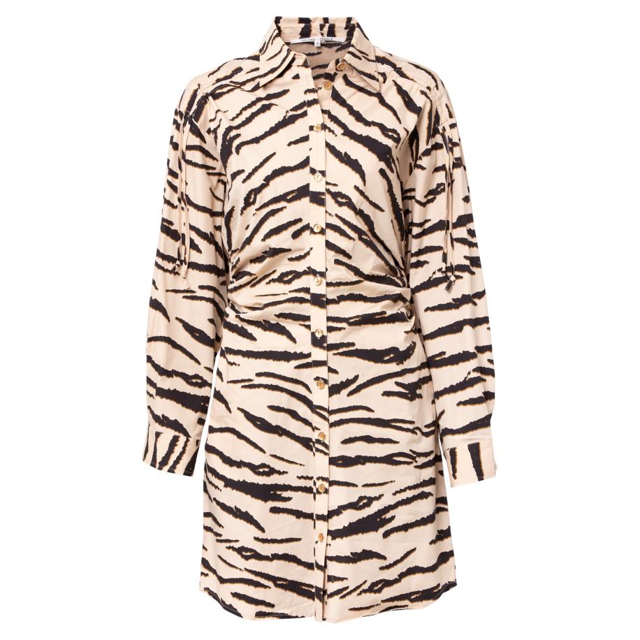 Second Female SECOND FEMALE Blousejurk taupe / roestbruin / zwart -