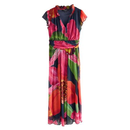 Next Next Jurk navy / geel / groen / pink