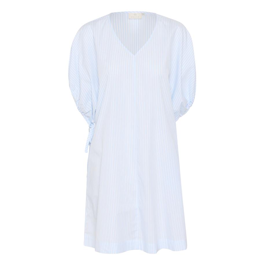 Kaffe Kaffe Jurk Beth hemelsblauw / wit -