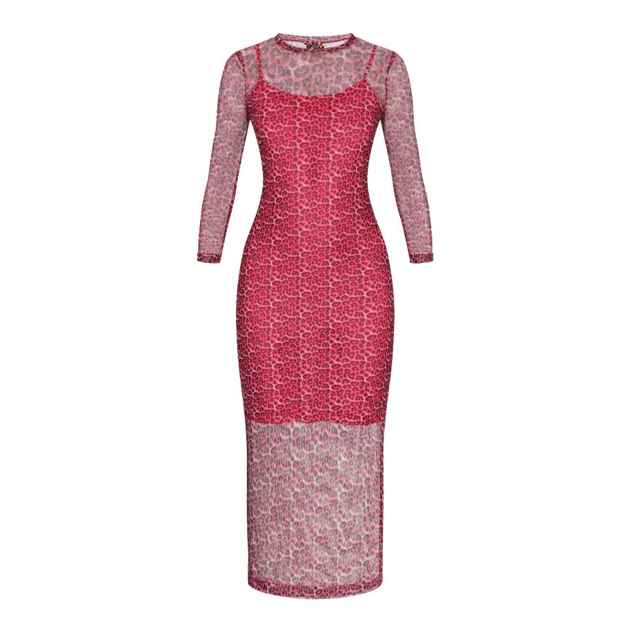 MYMO myMo ROCKS Jurk Fashion Look magenta / framboos / pastelroze -