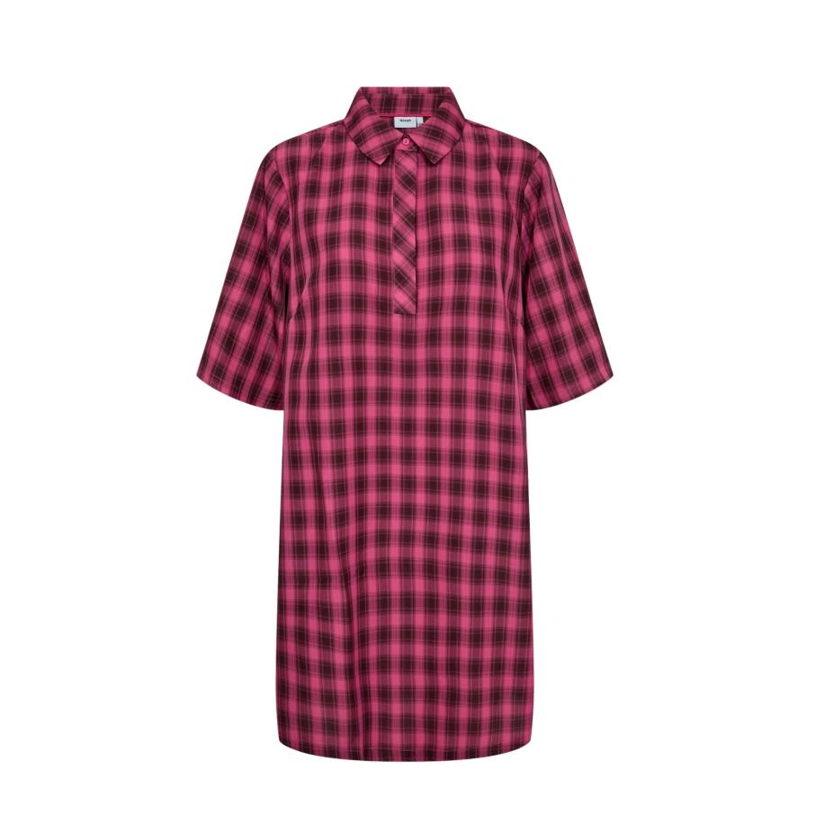 Nümph NÜMPH Blousejurk Elma donkerbruin / magenta -