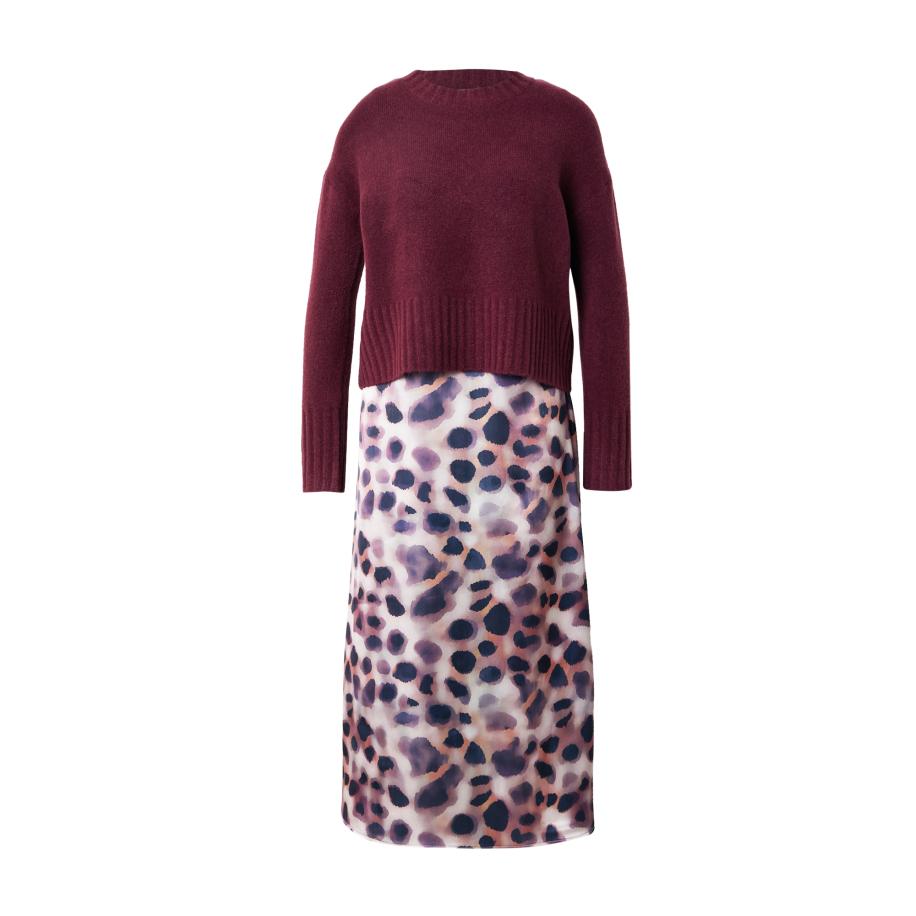 Cartoon Cartoon Jurk bruin / bessen / lichtlila / wit -