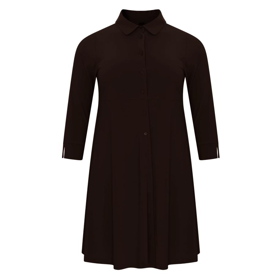 Yoek YOEK Blousejurk Dolce donkerbruin -