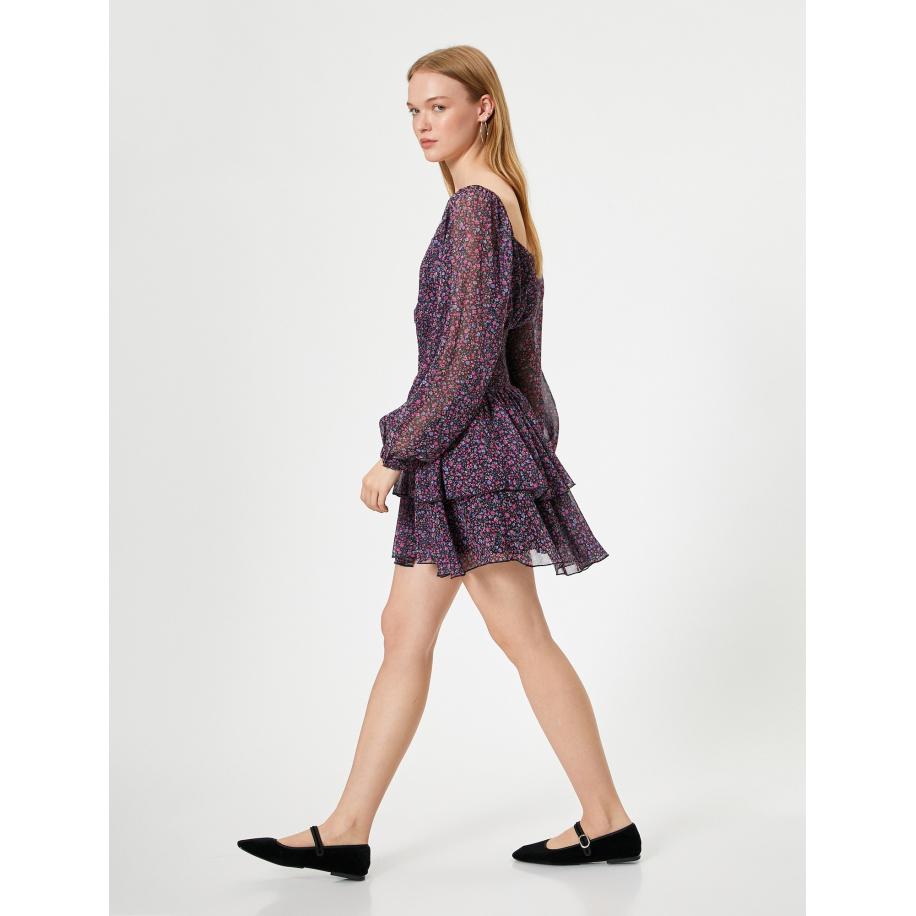 Koton Koton Jurk groen / lila / rosa / zwart -